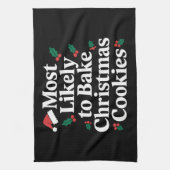 Am wahrscheinlichsten Weihnachts-Cookie-Familie ba Geschirrtuch (Vertikal)