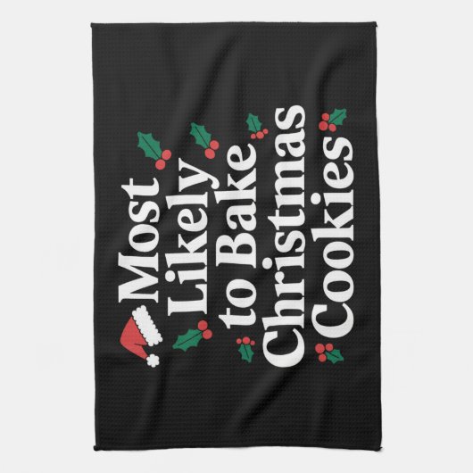 Am wahrscheinlichsten Weihnachts-Cookie-Familie ba Geschirrtuch (Vertikal)