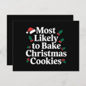 Am wahrscheinlichsten Weihnachts-Cookie-Familie ba Postkarte (Vorne/Hinten)