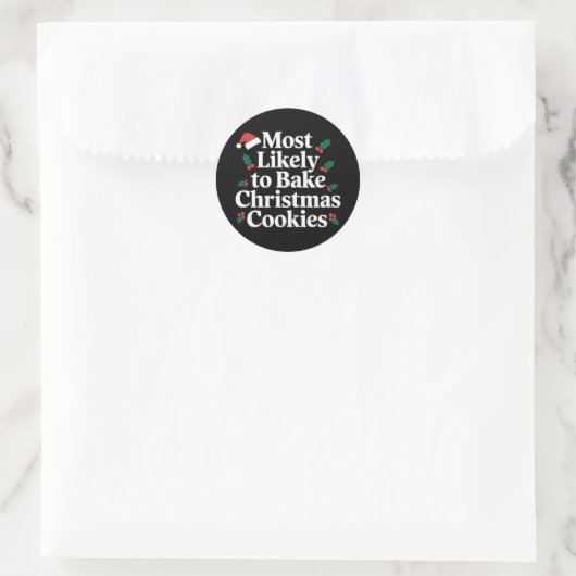 Am wahrscheinlichsten Weihnachts-Cookie-Familie ba Runder Aufkleber (Tasche)