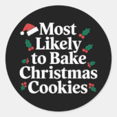 Am wahrscheinlichsten Weihnachts-Cookie-Familie ba Runder Aufkleber (Vorderseite)