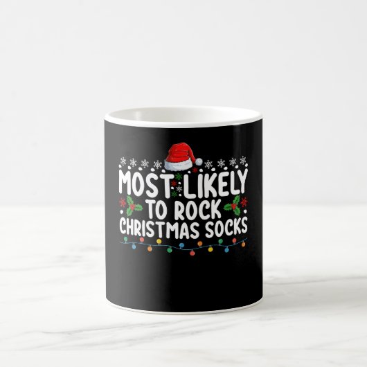 Am wahrscheinlichsten Weihnachts-Socken Familienur Kaffeetasse (Mittel)