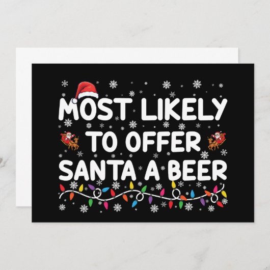 Am wahrscheinlichsten Weihnachts-Weihnachtslicht f Einladung (Vorne/Hinten)