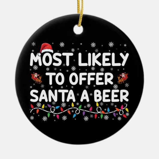 Am wahrscheinlichsten Weihnachts-Weihnachtslicht f Keramik Ornament (Vorne)