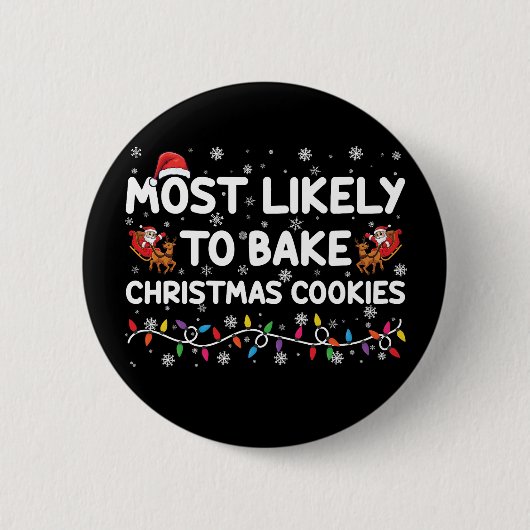 Am wahrscheinlichsten Weihnachtsbäcker backen Xmas Button (Vorderseite)