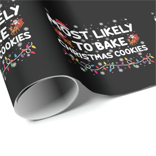 Am wahrscheinlichsten Weihnachtsbäcker backen Xmas Geschenkpapier (Rolleneckpunkt)