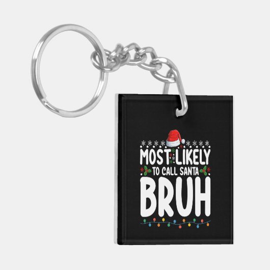Am wahrscheinlichsten Weihnachtsfeiertag in Santa Schlüsselanhänger (Vorderseite links)