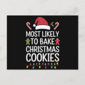 Am wahrscheinlichsten Weihnachtskekse backen Witzb Feiertagspostkarte (Vorderseite)