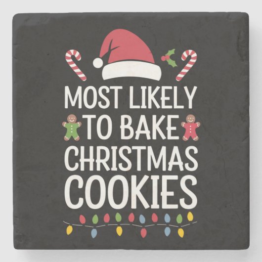 Am wahrscheinlichsten Weihnachtskekse backen Witzb Steinuntersetzer (Vorderseite)