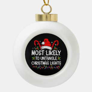 Am Wahrscheinlichsten Weihnachtslichter Entwirren  Keramik Kugel-Ornament