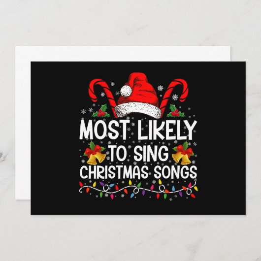 Am wahrscheinlichsten Weihnachtslieder singen Einladung (Vorne/Hinten)
