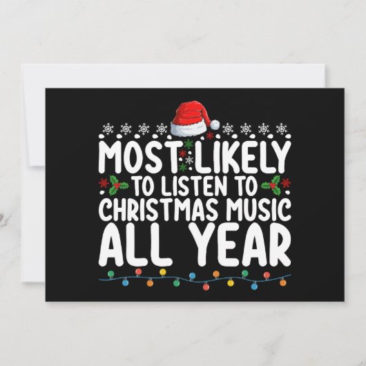 Am wahrscheinlichsten Weihnachtsmusik das ganze Ja Einladung (Vorderseite)