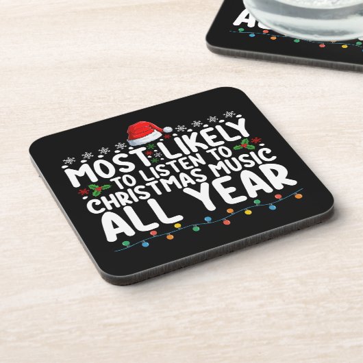 Am wahrscheinlichsten Weihnachtsmusik das ganze Ja Getränkeuntersetzer (Linke Seite)