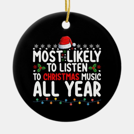 Am wahrscheinlichsten Weihnachtsmusik das ganze Ja Keramik Ornament (Vorne)