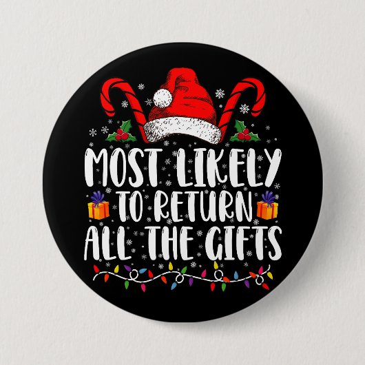 Am wahrscheinlichsten werden alle Weihnachtsgesche Button (Vorderseite)