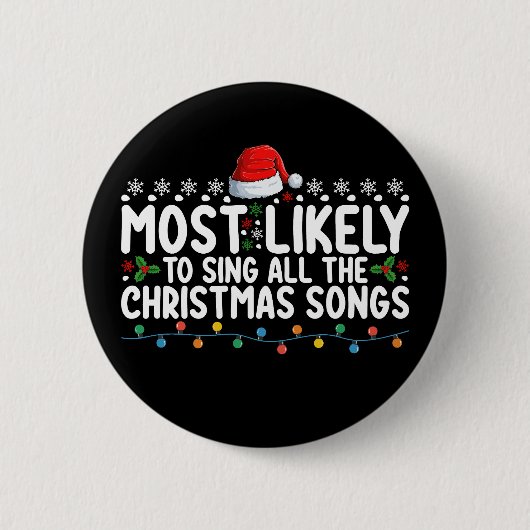Am wahrscheinlichsten werden alle Weihnachtslieder Button (Vorderseite)