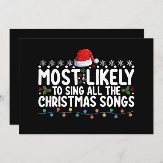 Am wahrscheinlichsten werden alle Weihnachtslieder Einladung (Vorne/Hinten)