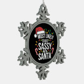 Am wahrscheinlichsten werden Weihnachten Weihnacht Schneeflocken Zinn-Ornament (Links)