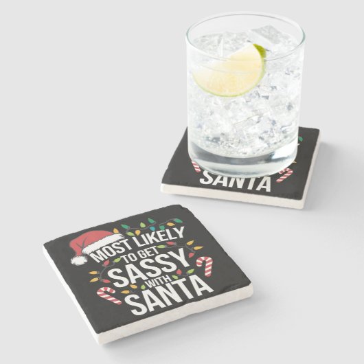Am wahrscheinlichsten werden Weihnachten Weihnacht Steinuntersetzer (Seitenansicht)