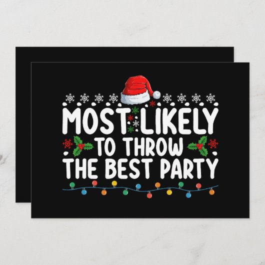 Am wahrscheinlichsten wird das beste Party Weihnac Einladung (Vorne/Hinten)