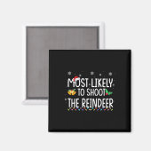 Am wahrscheinlichsten wird das Weihnachten der Ren Magnet (Vorderseite/Rückseite)