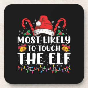 Am wahrscheinlichsten wird die Elf-Weihnachtsfamil Getränkeuntersetzer