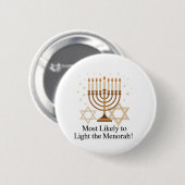 Am wahrscheinlichsten wird die jüdische Menorah Ha Button (Vorne & Hinten)