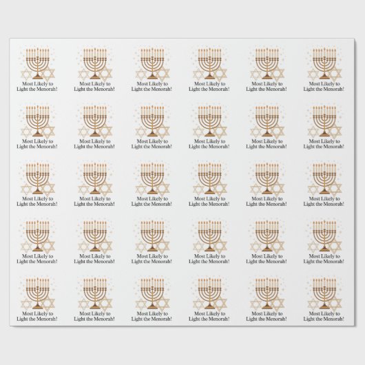 Am wahrscheinlichsten wird die jüdische Menorah Ha Geschenkpapier (Flach)