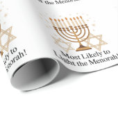 Am wahrscheinlichsten wird die jüdische Menorah Ha Geschenkpapier (Rolleneckpunkt)