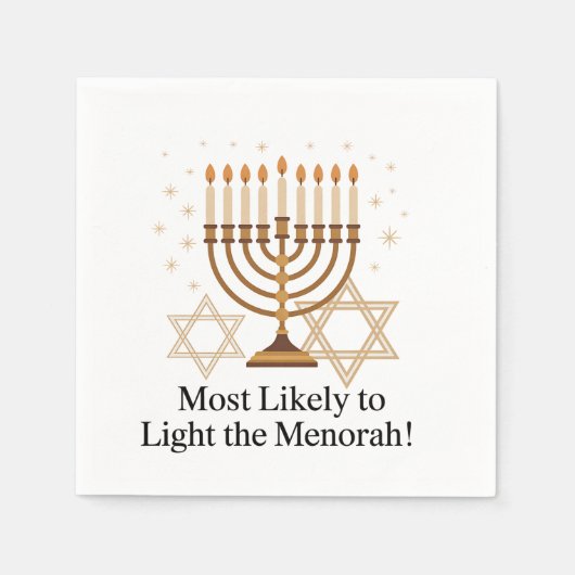 Am wahrscheinlichsten wird die jüdische Menorah Ha Serviette (Vorderseite)