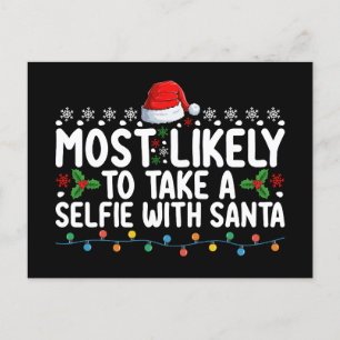 Am wahrscheinlichsten wird ein Selfie mit Weihnach Postkarte