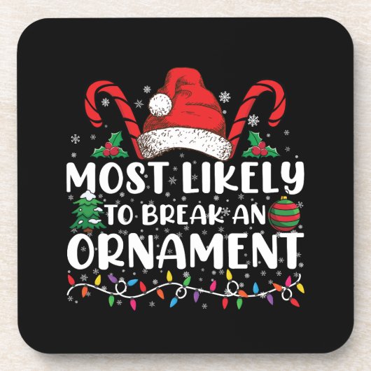 Am wahrscheinlichsten wird eine Weihnachtsfamilie Getränkeuntersetzer (Vorderseite)