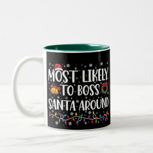 Am wahrscheinlichsten wird er den Weihnachtsmann h Zweifarbige Tasse