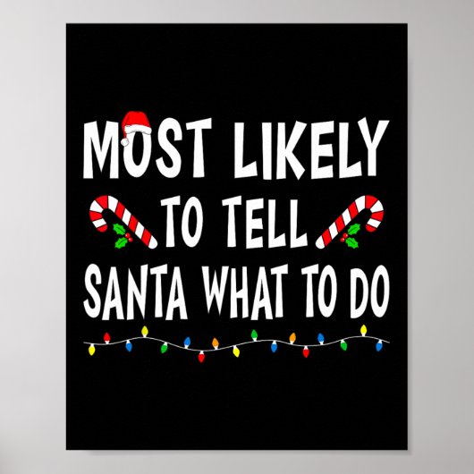 Am Wahrscheinlichsten wird er Santa sagen, was er  Poster (Vorne)