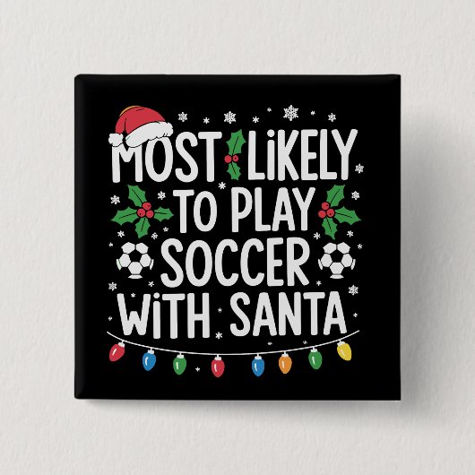 Am wahrscheinlichsten wird Fußball mit Weihnachtsf Button (Vorderseite)