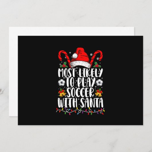 Am wahrscheinlichsten wird Fußball mit Weihnachtsf Einladung (Vorne/Hinten)