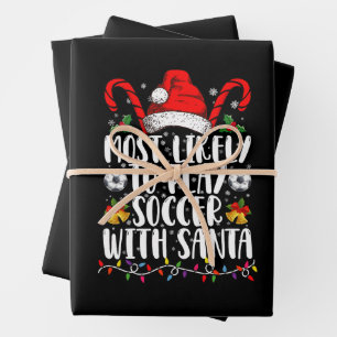 Am wahrscheinlichsten wird Fußball mit Weihnachtsf Geschenkpapier Set