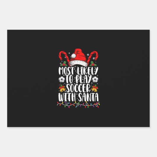 Am wahrscheinlichsten wird Fußball mit Weihnachtsf Geschenkpapier Set (Vorderseite)