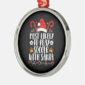 Am wahrscheinlichsten wird Fußball mit Weihnachtsf Ornament Aus Metall (Links)