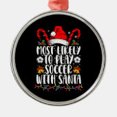 Am wahrscheinlichsten wird Fußball mit Weihnachtsf Ornament Aus Metall (Vorne)