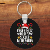 Am wahrscheinlichsten wird Fußball mit Weihnachtsf Schlüsselanhänger (Vorderseite)