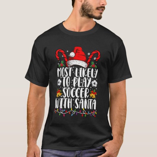 Am wahrscheinlichsten wird Fußball mit Weihnachtsf T-Shirt (Vorderseite)