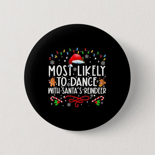 Am wahrscheinlichsten wird mit Santas Rentiere-Fam Button (Vorderseite)