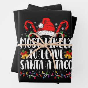 Am Wahrscheinlichsten Wird Santa Einen Taco Lustig Geschenkpapier Set
