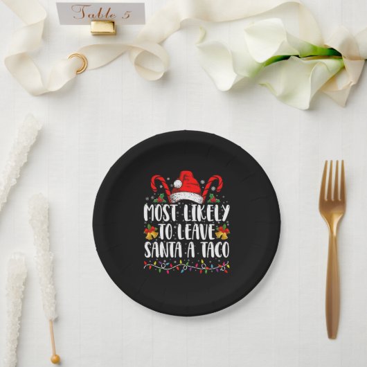 Am Wahrscheinlichsten wird Santa einen Taco lustig Pappteller (Hochzeit)