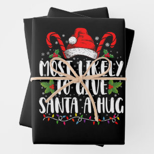 Am wahrscheinlichsten wird Santa einen umarmenden  Geschenkpapier Set