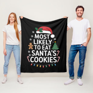Am Wahrscheinlichsten wird Santa Kekse essen Famil Fleecedecke