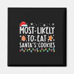 Am Wahrscheinlichsten wird Santa Kekse essen Famil Magnet