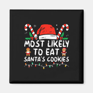 Am Wahrscheinlichsten wird Santa Kekse essen Famil Magnet