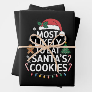 Am Wahrscheinlichsten wird Santas Kekse essen Fami Geschenkpapier Set